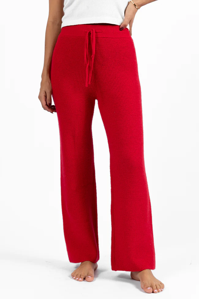 Cloud Chaser Red Sweater Knit Pants FINAL SALE - Terpint