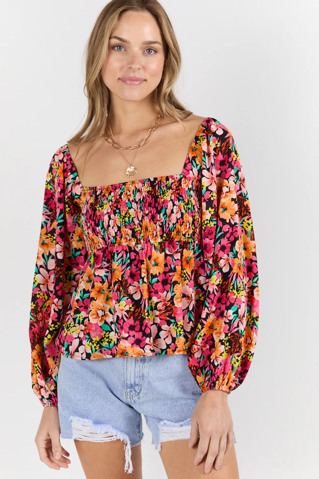 Darling Days Black Floral Top FINAL SALE - Terpint