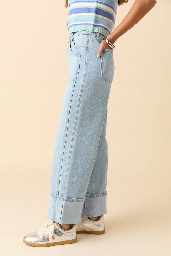 Cameron High Rise Cuffed Wide Leg Jeans - Terpint