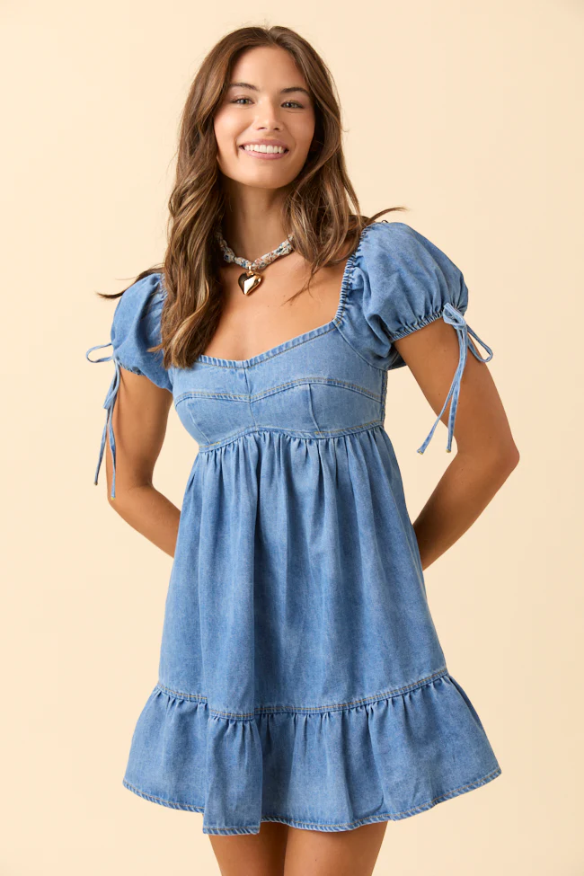 Layla Denim Puff Sleeve Mini Dress - Terpint