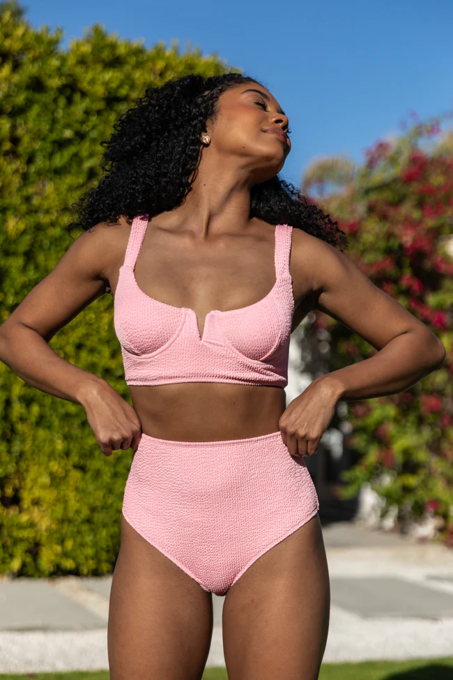 Summer Oasis Light Pink High Waisted Bikini Bottoms FINAL SALE - Terpint