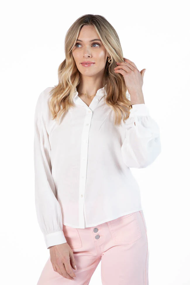 Basic Foundation Ivory Button Down Blouse FINAL SALE - Terpint