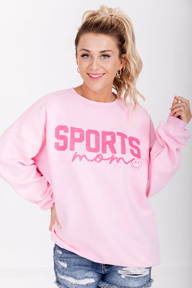 Sports Mom Light Pink Graphic Sweatshirt - Terpint