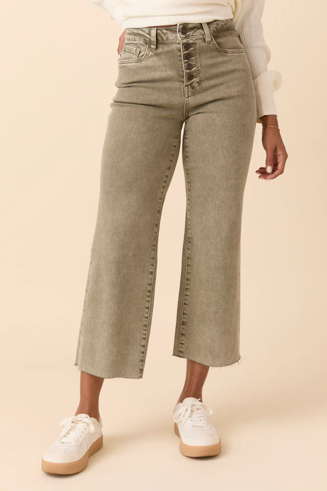 Malia Martini Green High Rise Wide Leg Jeans - Terpint