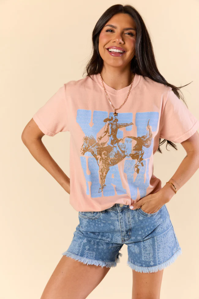 Yee Haw Cowboy Orange Graphic Tee - Terpint