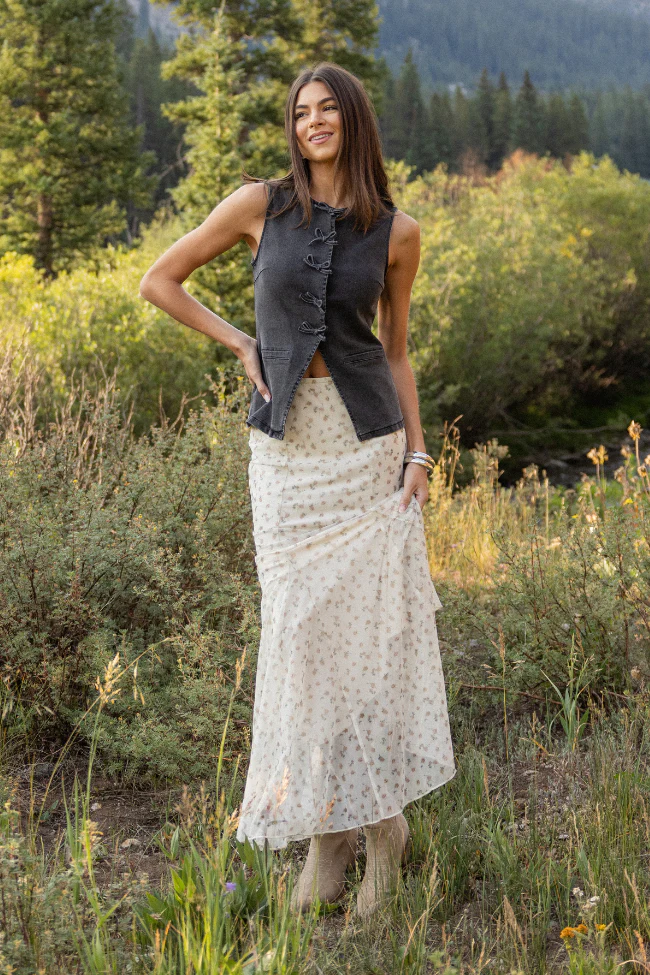 Western Ties Black Bow Denim Vest - Terpint