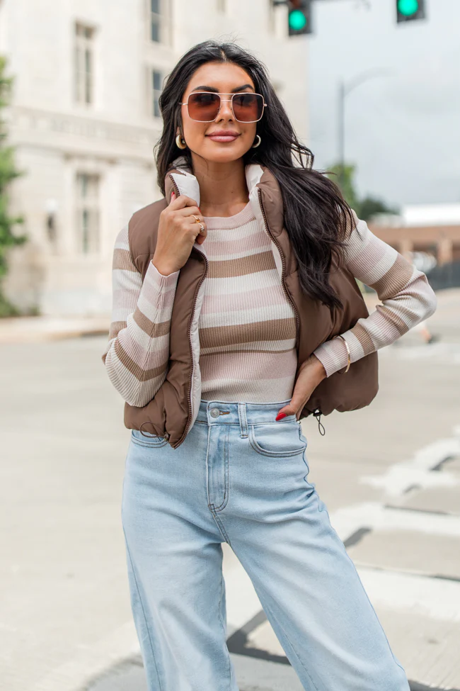 Where You See Fit Cocoa and Khaki Reversible Vest FINAL SALE - Terpint
