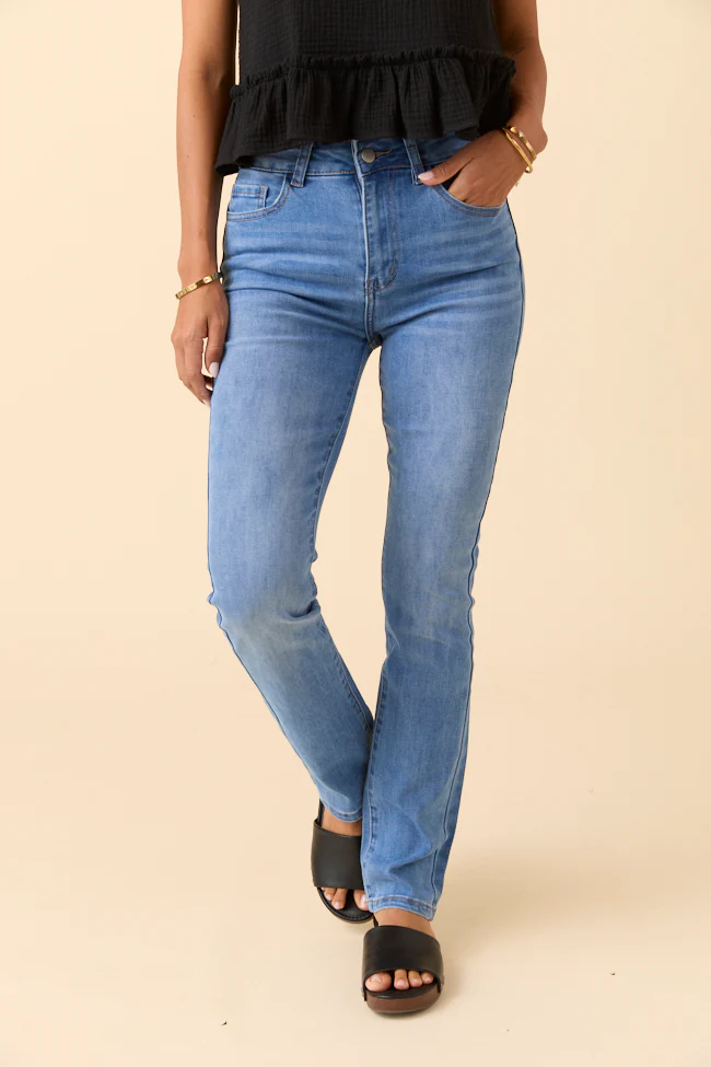 My Favorite Medium Wash Straight Leg Jeans - Terpint
