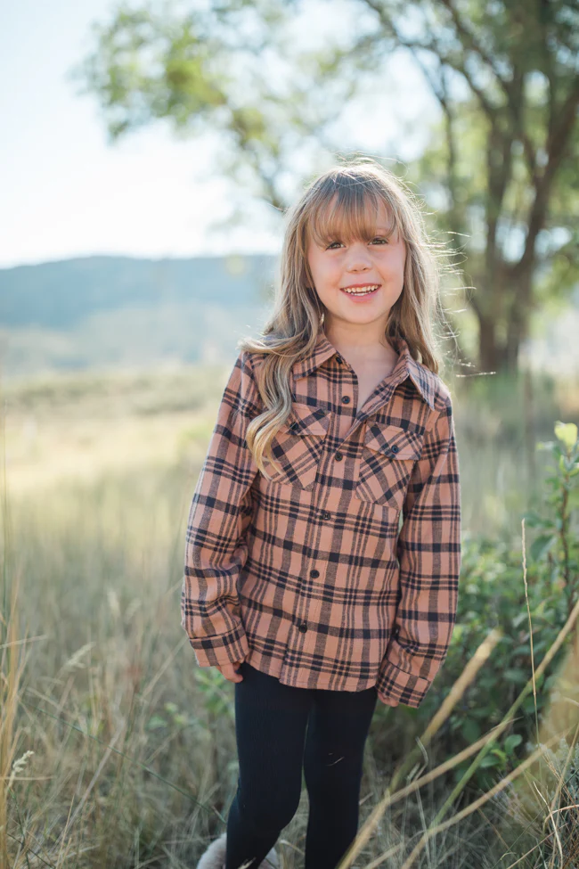 Kid's Nash Brown and Black Plaid Shirt FINAL SALE - Terpint