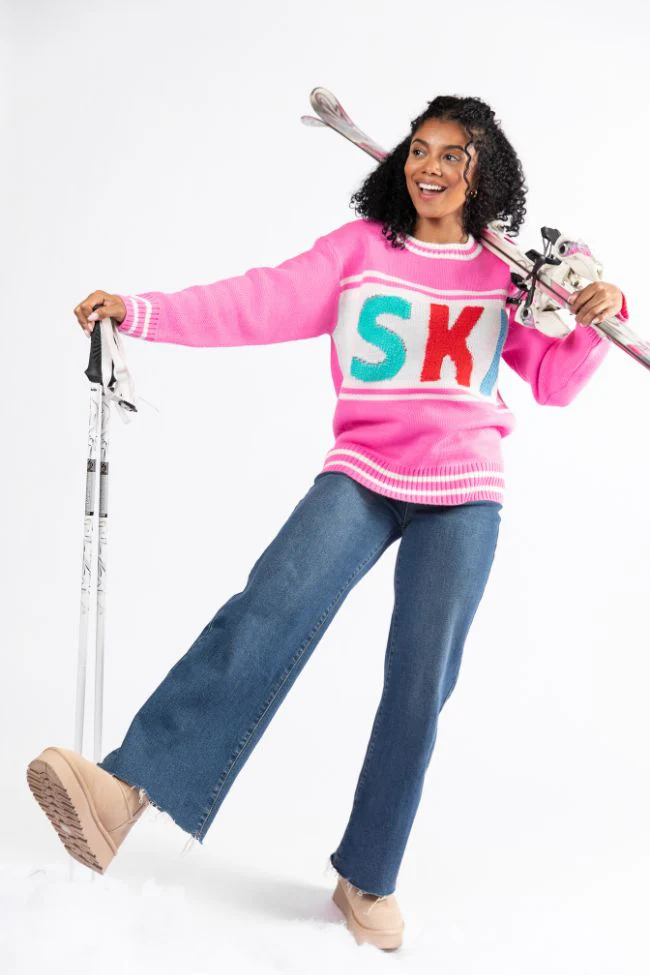 Varsity Ski Pink Sweater FINAL SALE - Terpint