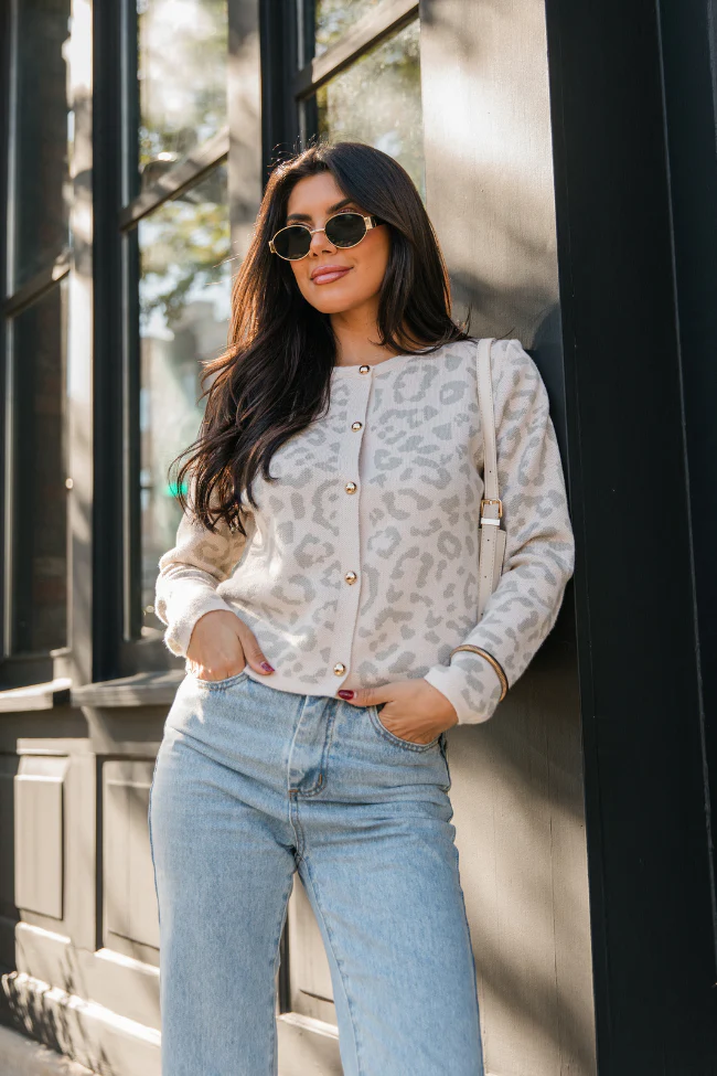 Dream Big Taupe Leopard Cardigan FINAL SALE - Terpint