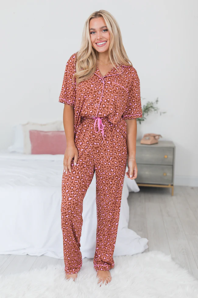 Under The Stars In Pink Catwalk Couture Bamboo Short Sleeve Pajama Top FINAL SALE - Terpint