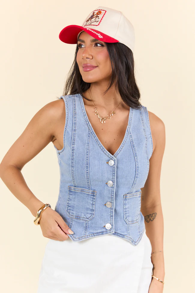 Uptown Cowgirl Denim Vest - Terpint