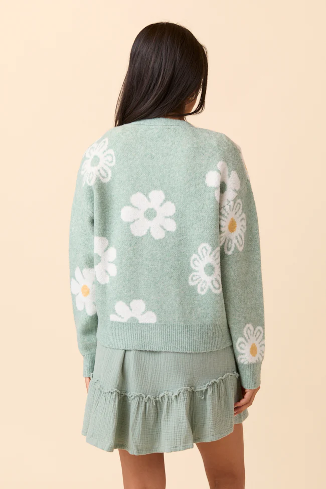Glenda Green Multi Floral Cardigan - Terpint