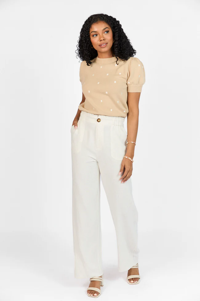 Wish For This Beige Linen Blend Trousers FINAL SALE - Terpint