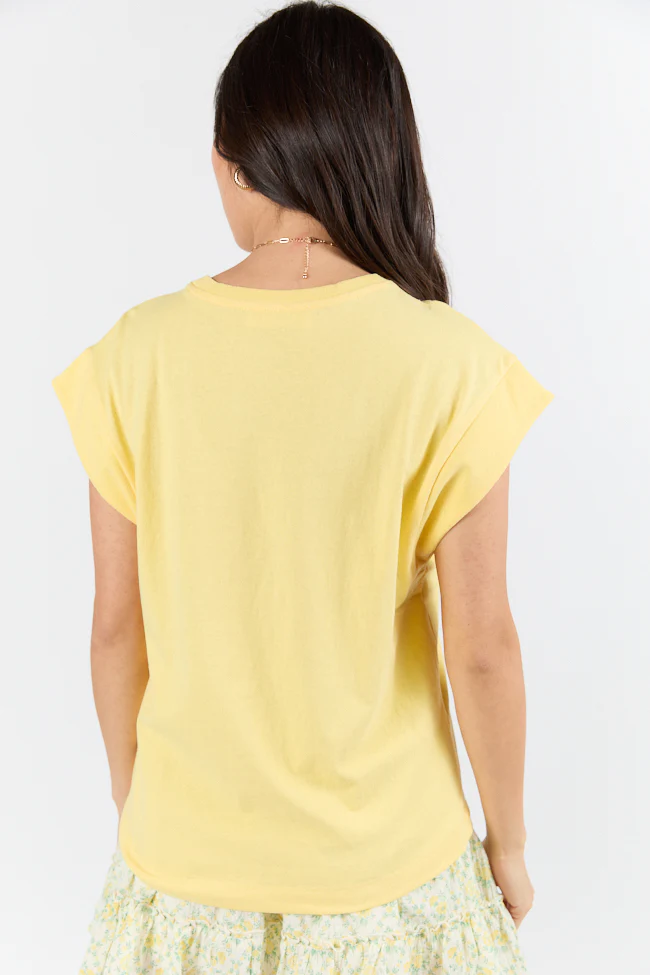 Classic Yellow Cap Sleeve Knit T Shirt - Terpint