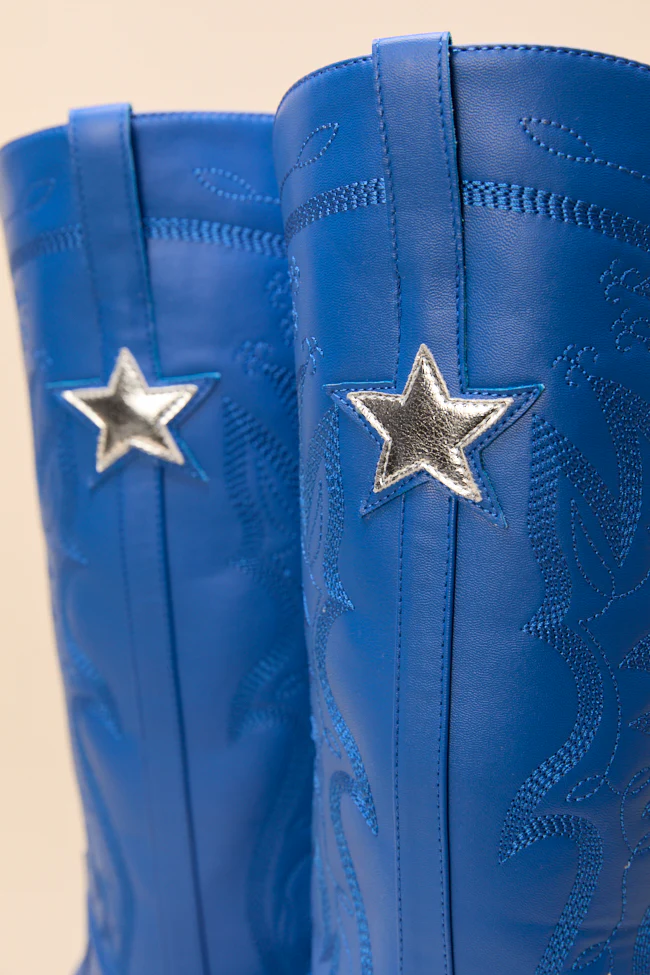 Vicki Cobalt Blue Star Western Boots - Terpint