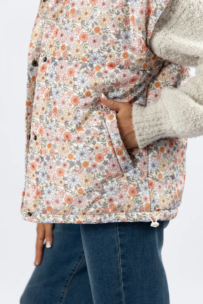 Cool Down Multi Floral Printed Puffer Vest FINAL SALE - Terpint