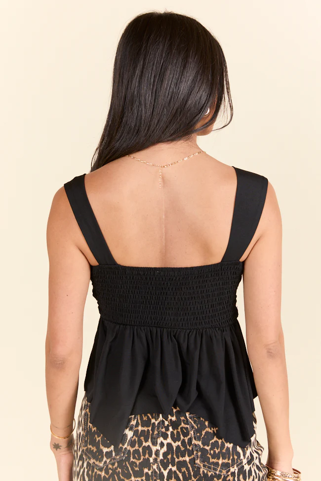 When You Know Black Asymmetrical Hem Tank Top - Terpint