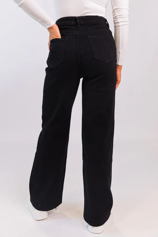 Kelsea Black Wash Wide Leg Jeans - Terpint
