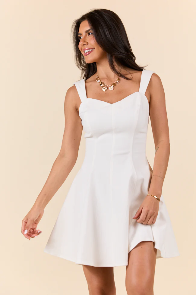 The Perfect Moment White Flare Denim Mini Dress FINAL SALE - Terpint