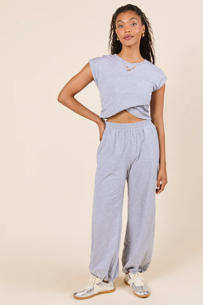 Tinley Heather Grey Lounge Jogger Pants - Terpint