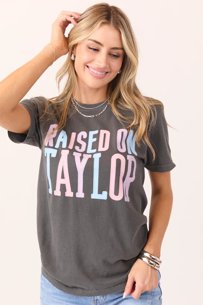 Raised On Taylor Dark Grey Graphic Tee - Terpint