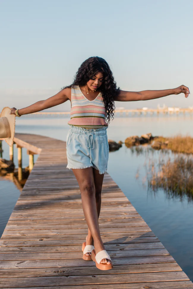 On The Cape Multi Stripe Sweater Tank FINAL SALE - Terpint