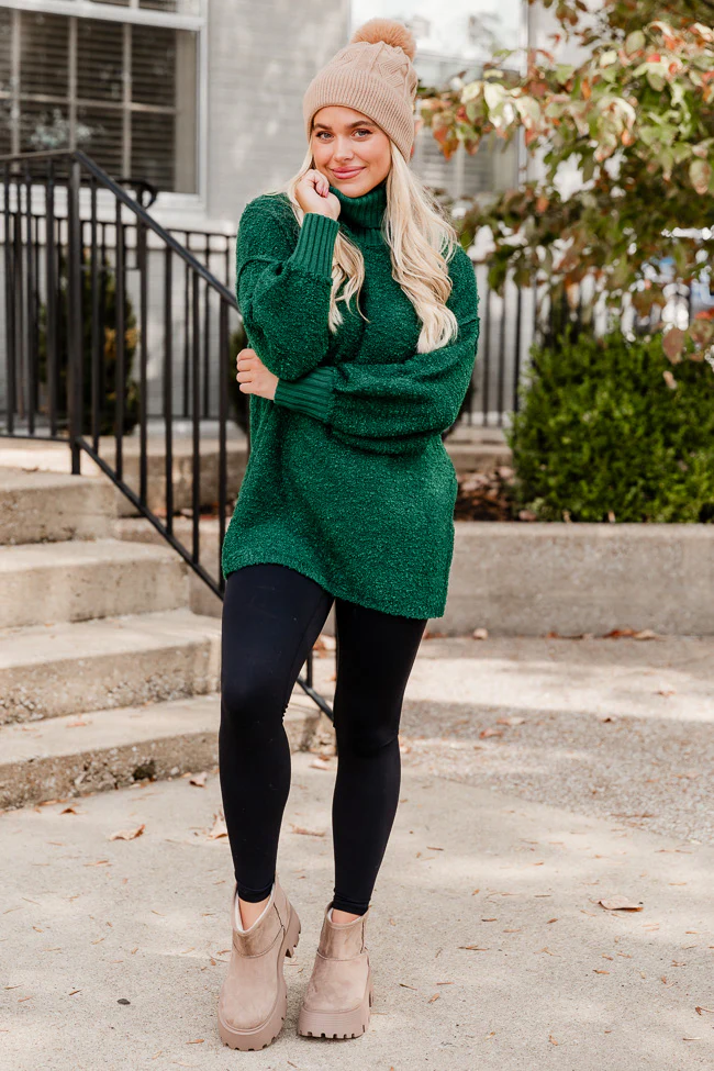 Haven't You Heard Hunter Green Turtleneck Sweater FINAL SALE - Terpint