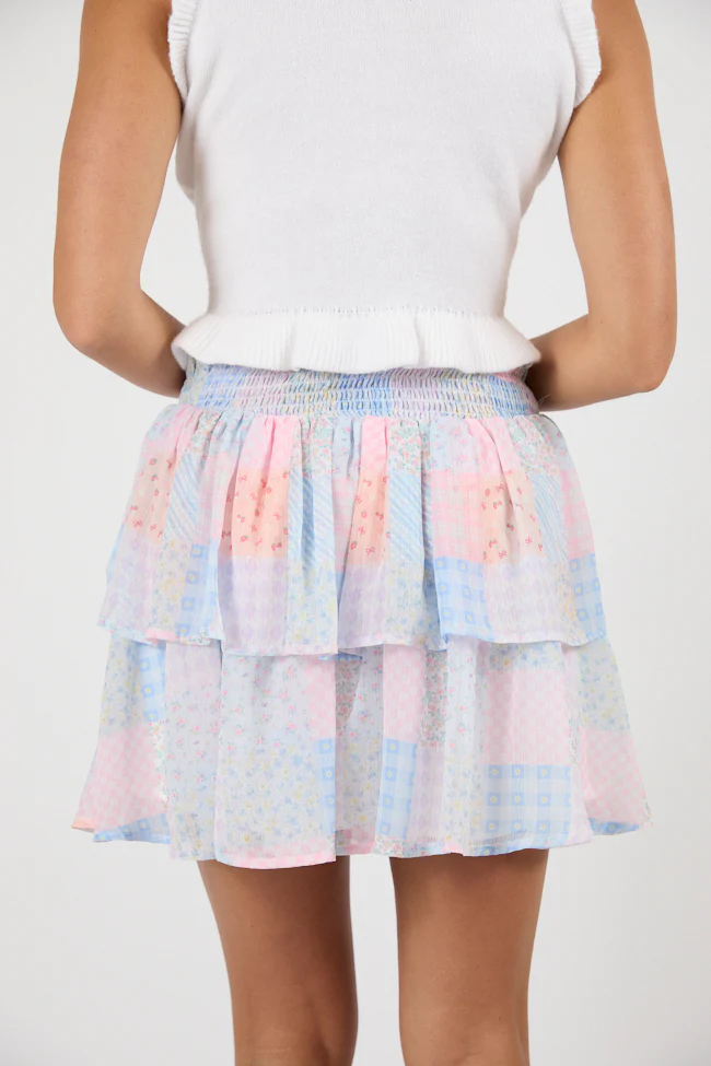 Breezy Multi Pattern Print Tiered Skort FINAL SALE - Terpint