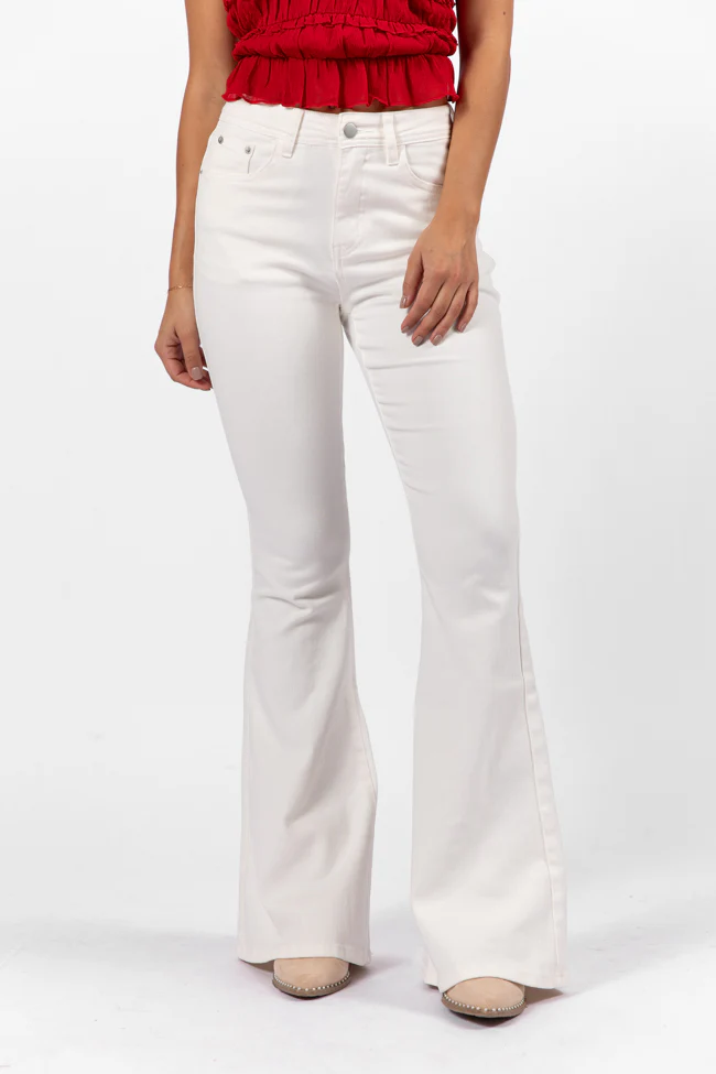 Maren White Stretchy Flare Jeans FINAL SALE - Terpint