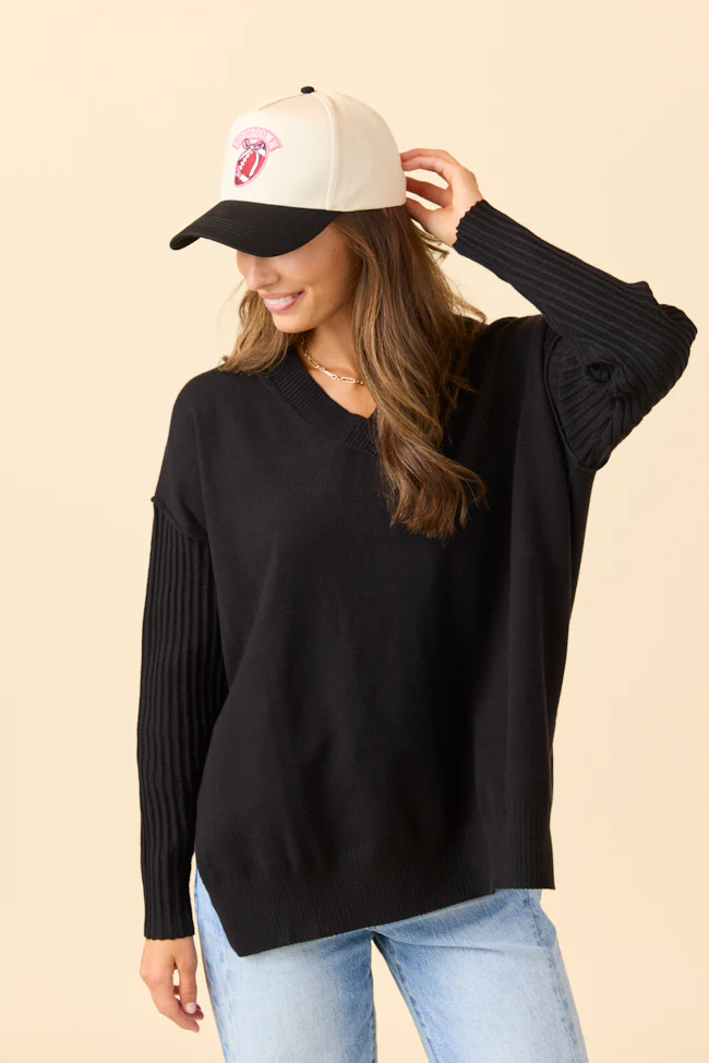 Mariah Black Relaxed Long Sleeve Pullover Tunic DOORBUSTER - Terpint