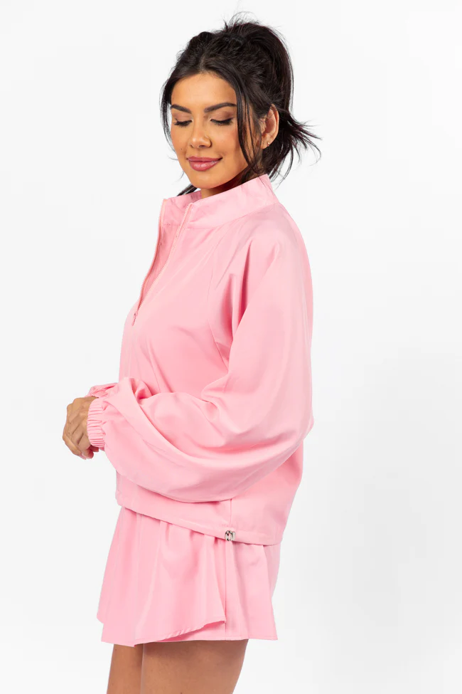 On The Daily Light Pink Full-Zip Windbreaker FINAL SALE - Terpint