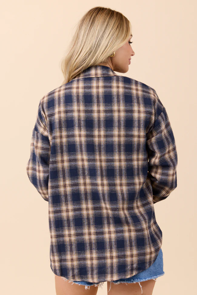 Rory Black and Cream Flannel Button Down Top DOORBUSTER - Terpint