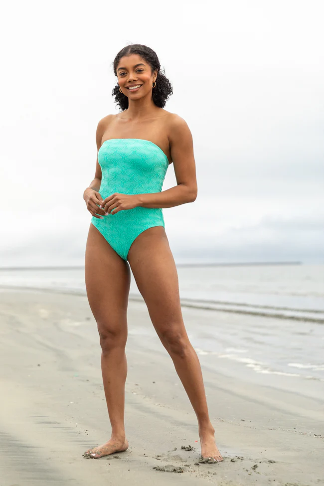 Coral Reef Mint Textured One Piece Swimsuit FINAL SALE - Terpint