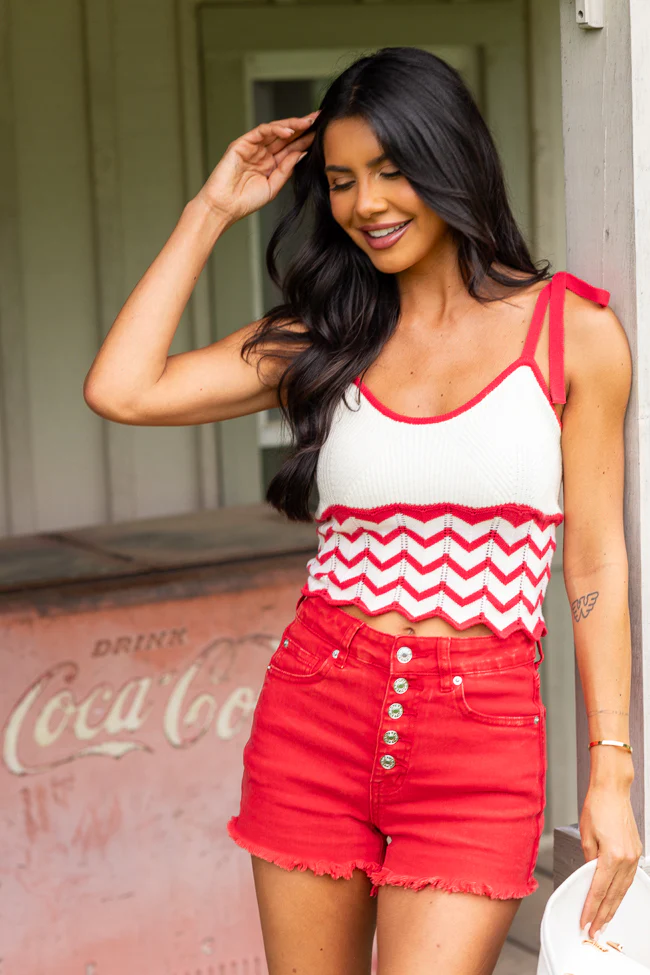 Ada Chevron Striped Knit Tank - Terpint