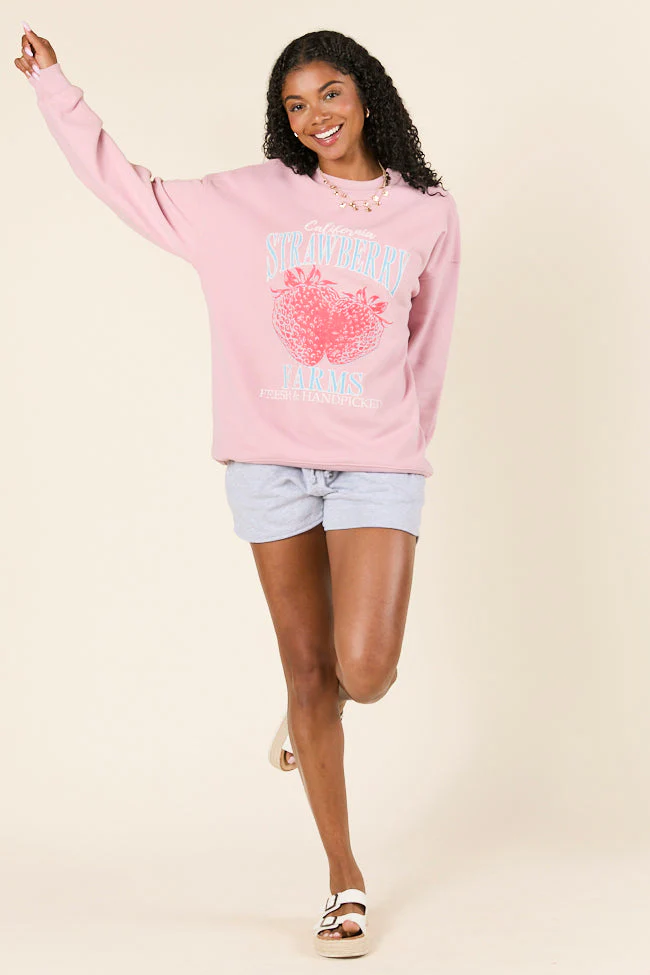 California Strawberry Farms Mauve Graphic Sweatshirt - Terpint