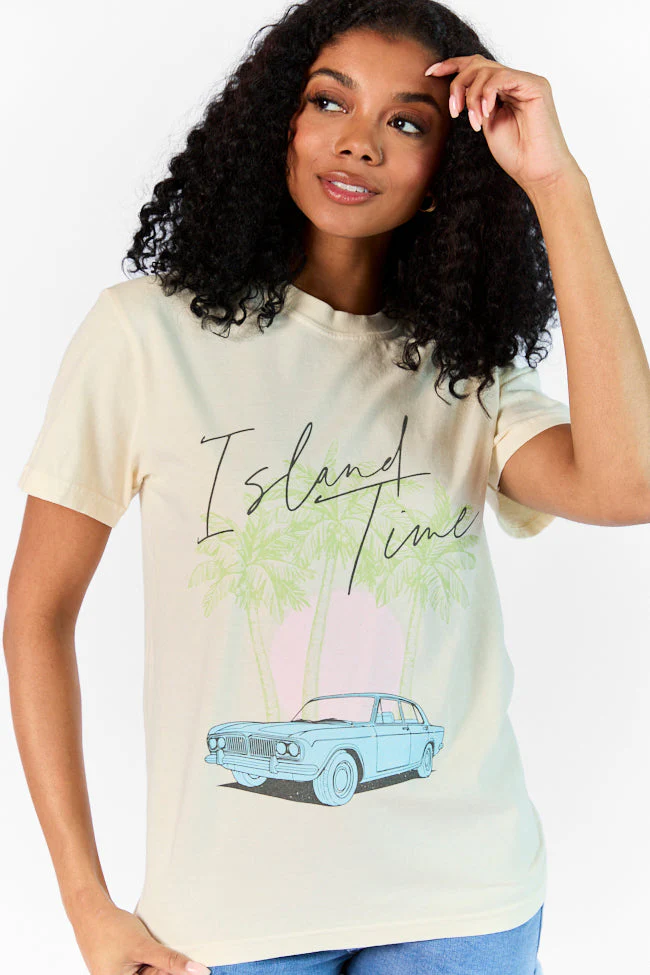 Island Time Ivory Comfort Color Graphic Tee - Terpint