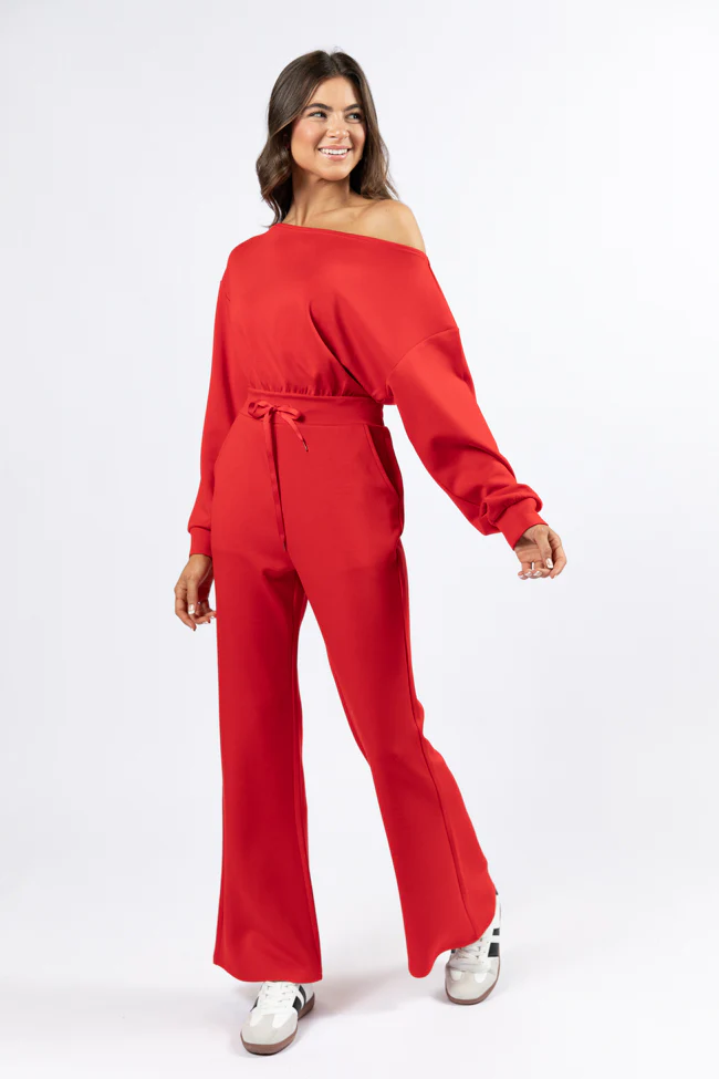 Wear It Out Red Boat Neck Jumpsuit FINAL SALE - Terpint