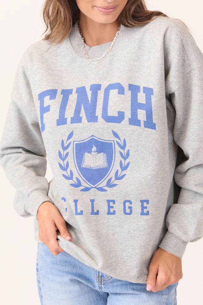 Finch College Light Grey Graphic Sweatshirt - Terpint