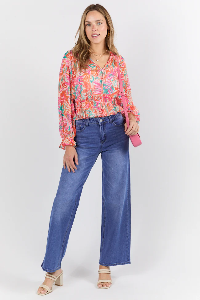Take Me To The Tropics Multi Print Blouse With Cami Lining FINAL SALE - Terpint