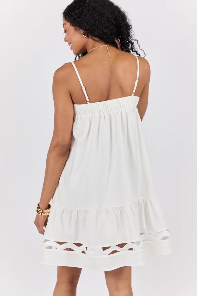 Saltwater Soul Ivory Lattice Mini Dress FINAL SALE - Terpint