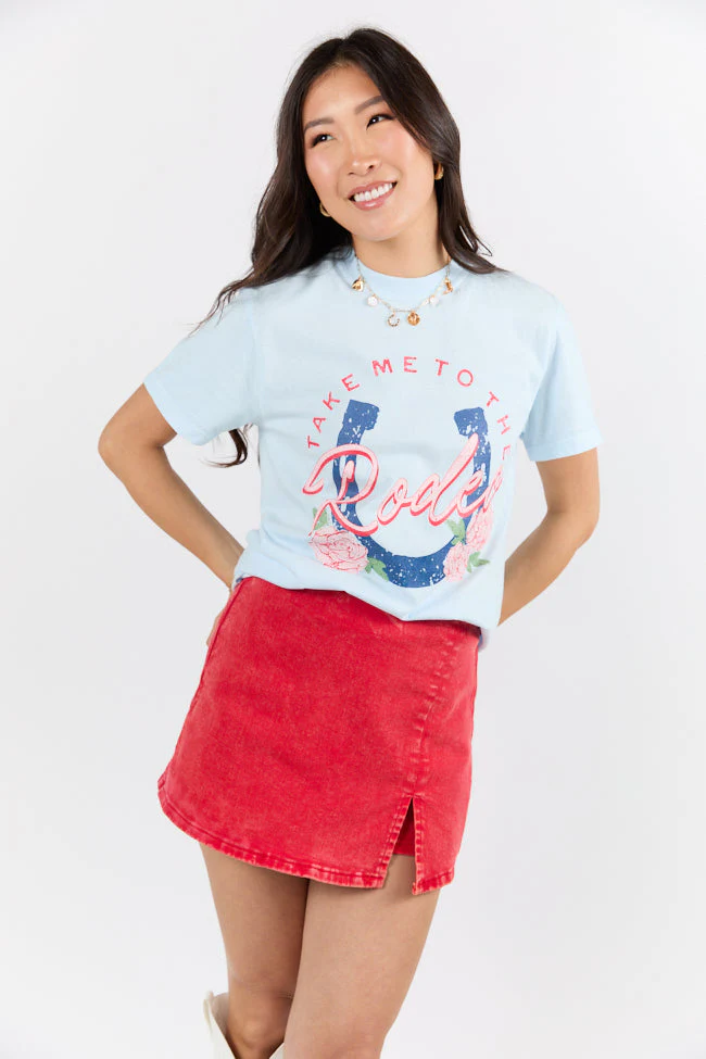 Take Me To The Rodeo Light Blue Graphic Tee - Terpint