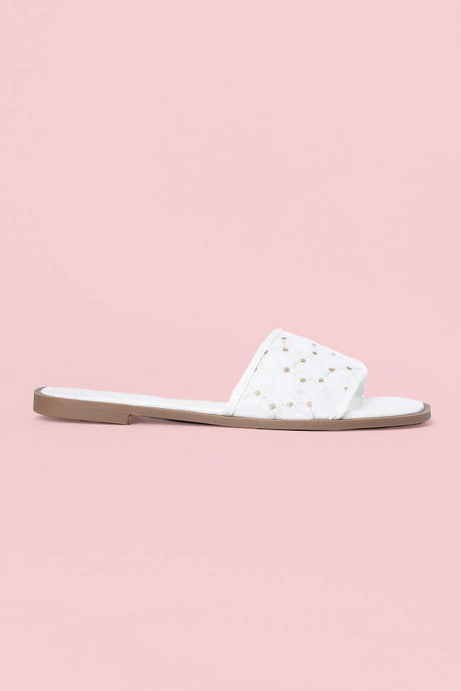 Adeline White Mesh Floral Sandals FINAL SALE - Terpint