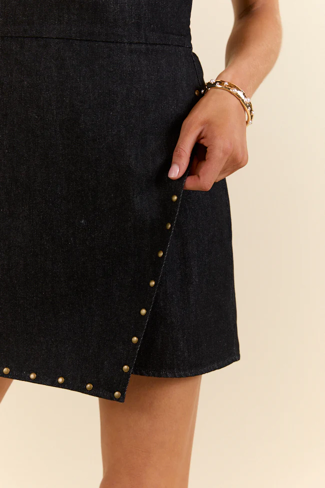 Pretty Heart Black Denim Strapless Romper SALE - Terpint