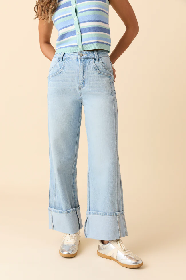 Cameron High Rise Cuffed Wide Leg Jeans - Terpint