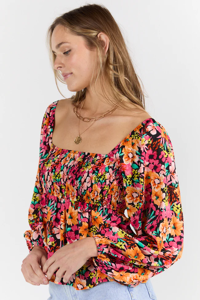 Darling Days Black Floral Top FINAL SALE - Terpint