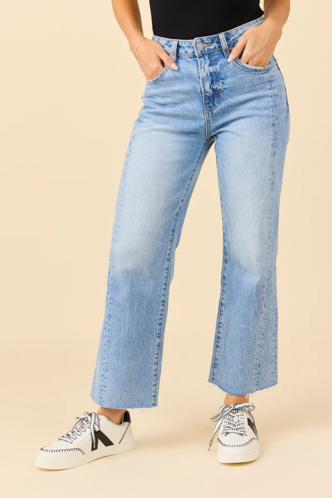 Eliana Medium Wash High Rise Straight Leg Jeans - Terpint