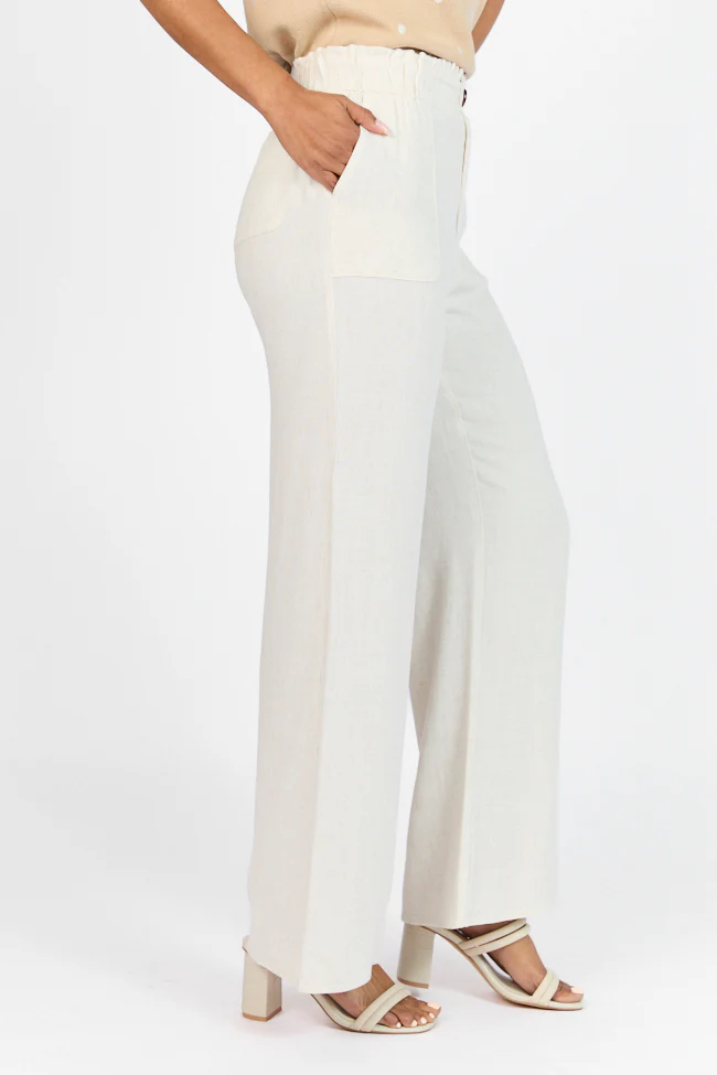 Wish For This Beige Linen Blend Trousers FINAL SALE - Terpint