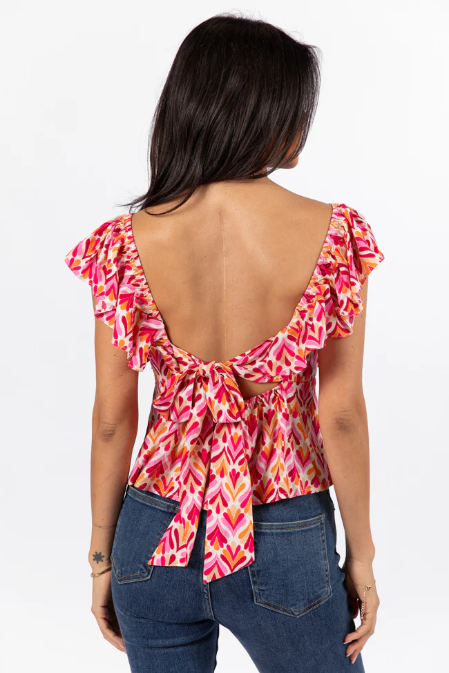 When We Met Multi Print Tie Back Padded Tank FINAL SALE - Terpint